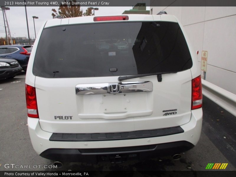 White Diamond Pearl / Gray 2013 Honda Pilot Touring 4WD