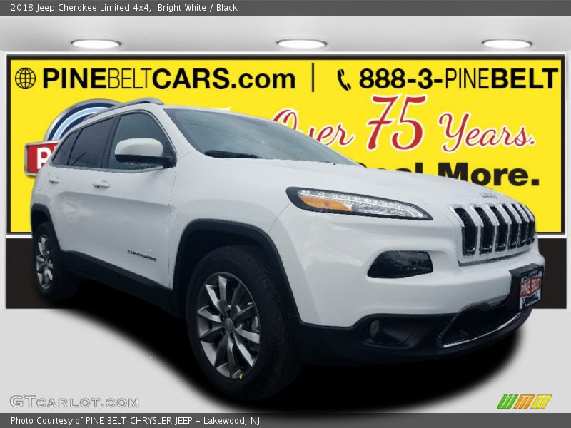 Bright White / Black 2018 Jeep Cherokee Limited 4x4