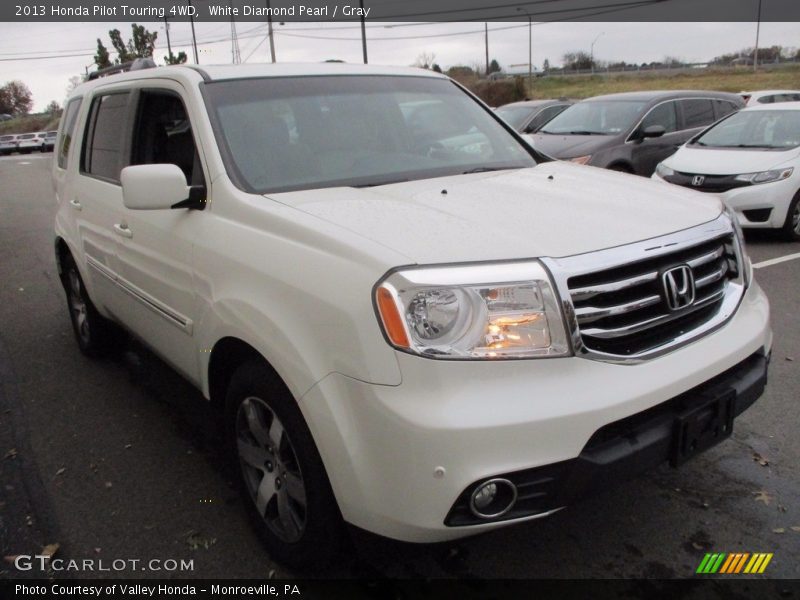 White Diamond Pearl / Gray 2013 Honda Pilot Touring 4WD
