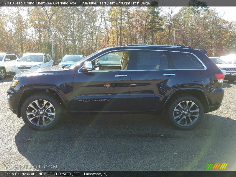 True Blue Pearl / Brown/Light Frost Beige 2018 Jeep Grand Cherokee Overland 4x4