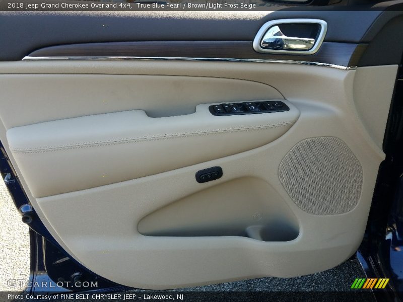 True Blue Pearl / Brown/Light Frost Beige 2018 Jeep Grand Cherokee Overland 4x4