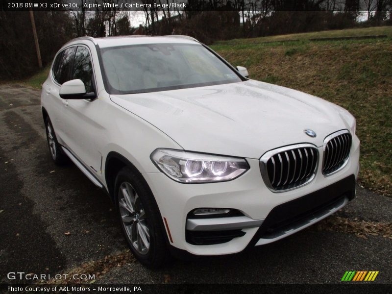 Alpine White / Canberra Beige/Black 2018 BMW X3 xDrive30i