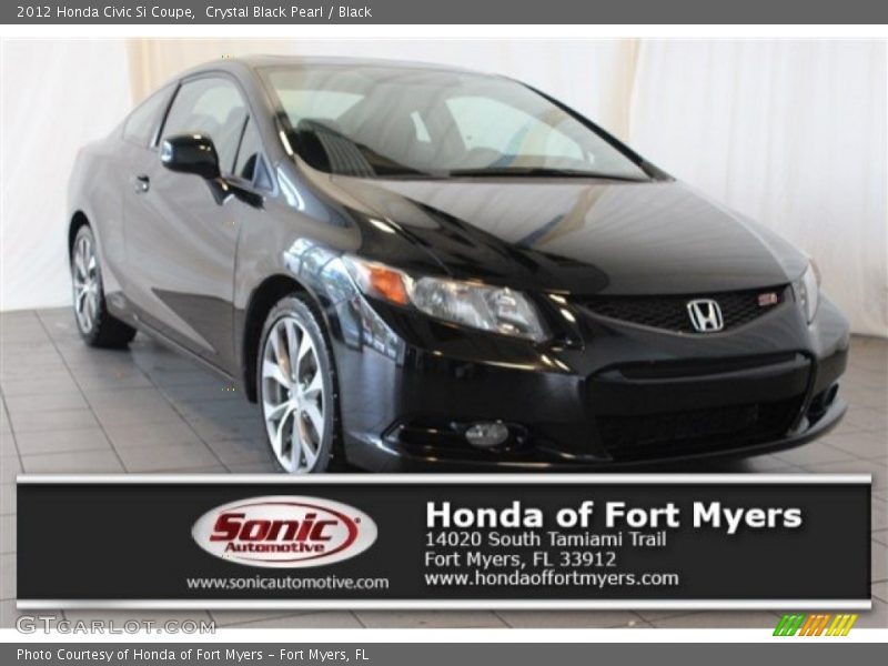 Crystal Black Pearl / Black 2012 Honda Civic Si Coupe