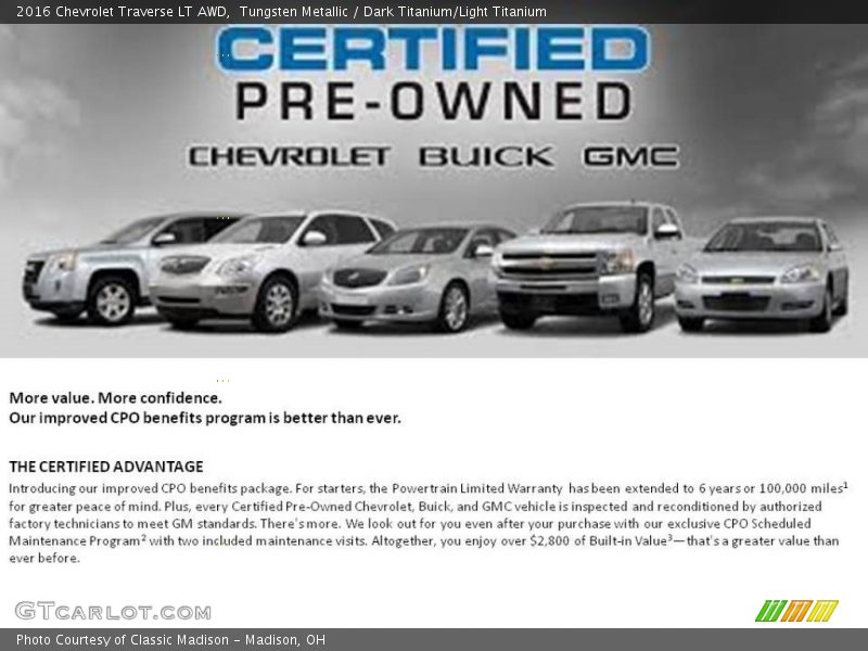 Tungsten Metallic / Dark Titanium/Light Titanium 2016 Chevrolet Traverse LT AWD