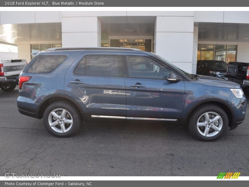 Blue Metallic / Medium Stone 2018 Ford Explorer XLT