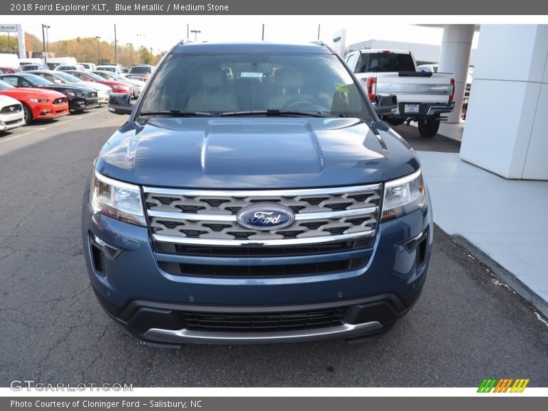 Blue Metallic / Medium Stone 2018 Ford Explorer XLT