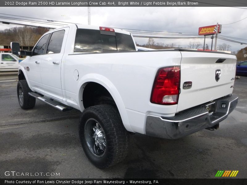 Bright White / Light Pebble Beige/Bark Brown 2012 Dodge Ram 2500 HD Laramie Longhorn Crew Cab 4x4