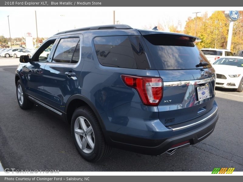 Blue Metallic / Medium Stone 2018 Ford Explorer XLT