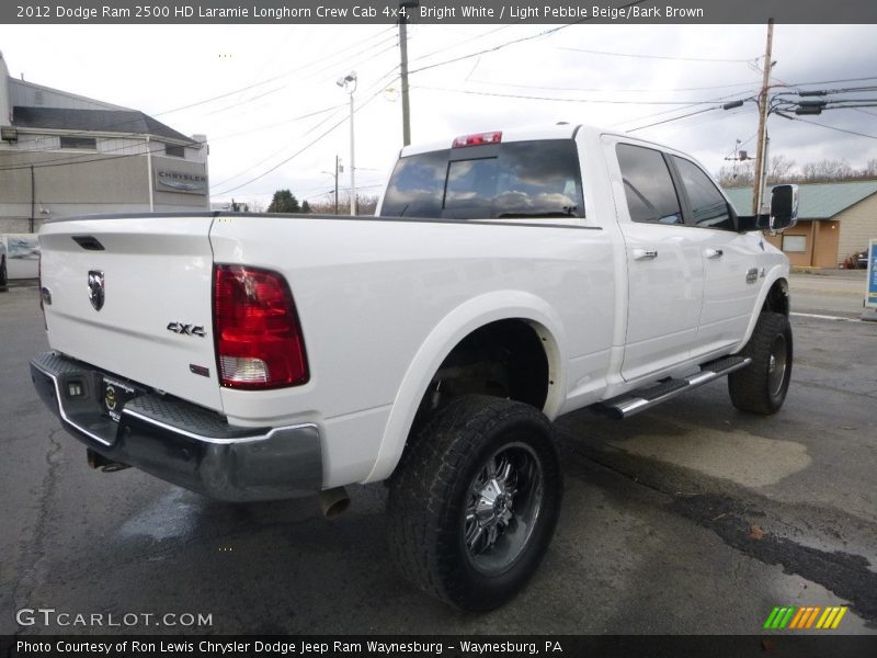 Bright White / Light Pebble Beige/Bark Brown 2012 Dodge Ram 2500 HD Laramie Longhorn Crew Cab 4x4