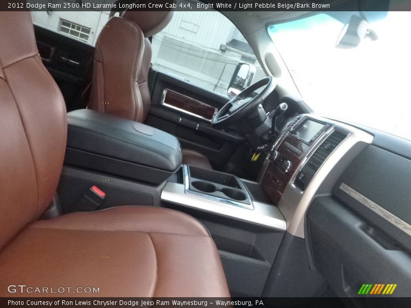 Bright White / Light Pebble Beige/Bark Brown 2012 Dodge Ram 2500 HD Laramie Longhorn Crew Cab 4x4