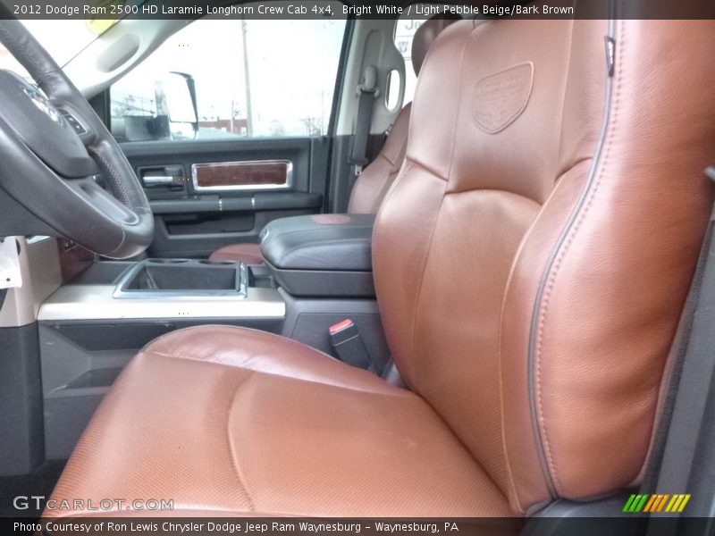 Bright White / Light Pebble Beige/Bark Brown 2012 Dodge Ram 2500 HD Laramie Longhorn Crew Cab 4x4