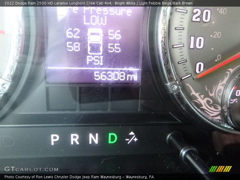 Bright White / Light Pebble Beige/Bark Brown 2012 Dodge Ram 2500 HD Laramie Longhorn Crew Cab 4x4