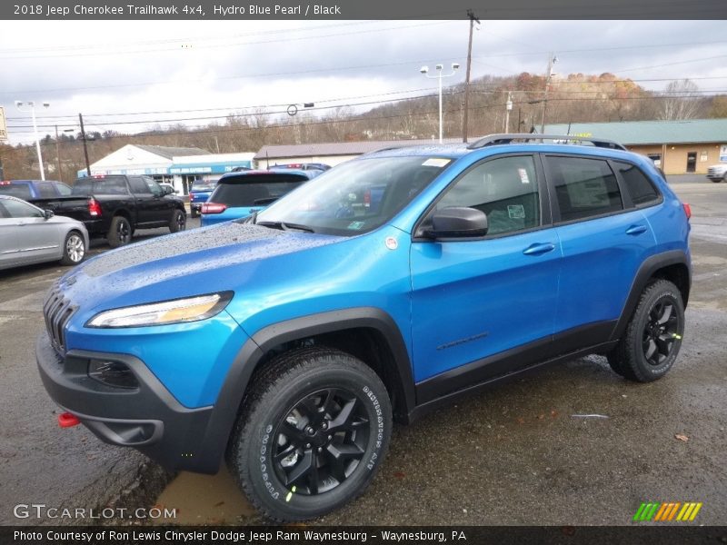 Hydro Blue Pearl / Black 2018 Jeep Cherokee Trailhawk 4x4