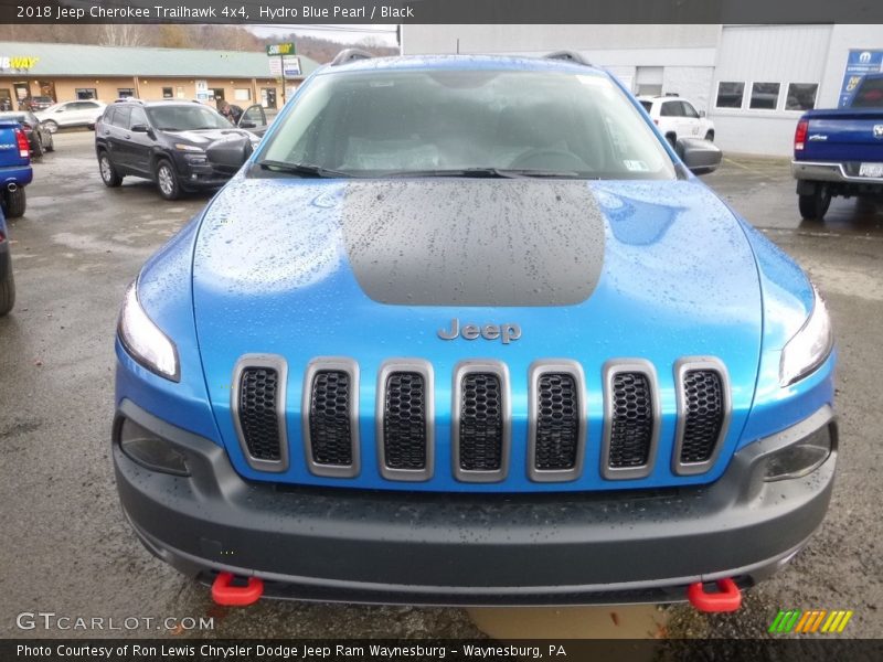 Hydro Blue Pearl / Black 2018 Jeep Cherokee Trailhawk 4x4