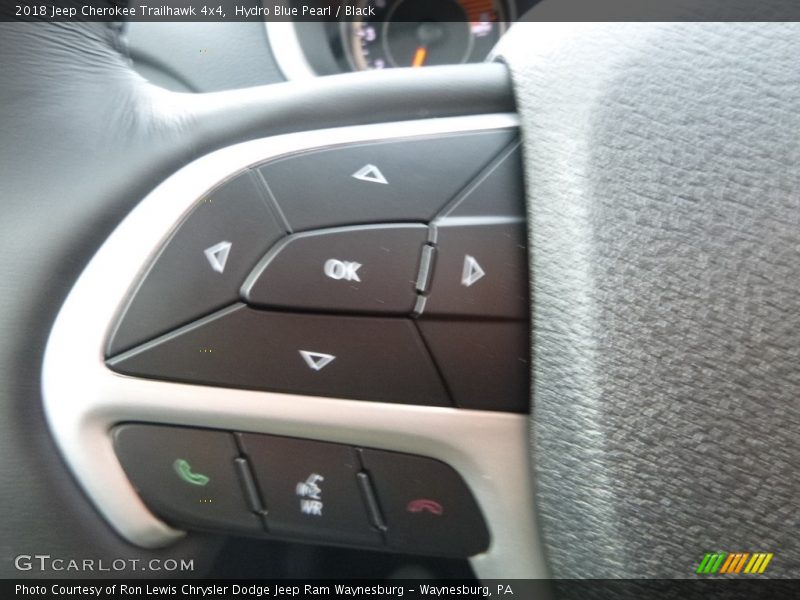 Hydro Blue Pearl / Black 2018 Jeep Cherokee Trailhawk 4x4