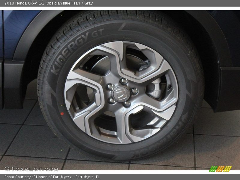 Obsidian Blue Pearl / Gray 2018 Honda CR-V EX