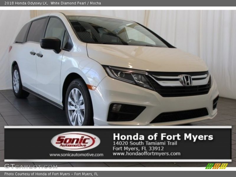White Diamond Pearl / Mocha 2018 Honda Odyssey LX