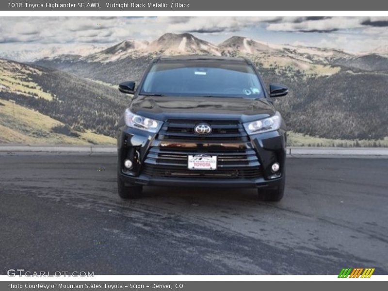 Midnight Black Metallic / Black 2018 Toyota Highlander SE AWD