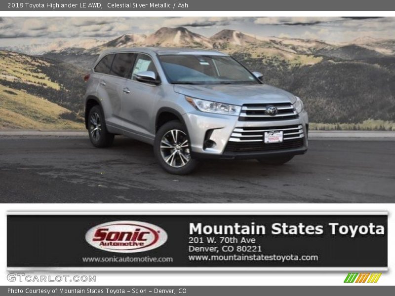 Celestial Silver Metallic / Ash 2018 Toyota Highlander LE AWD