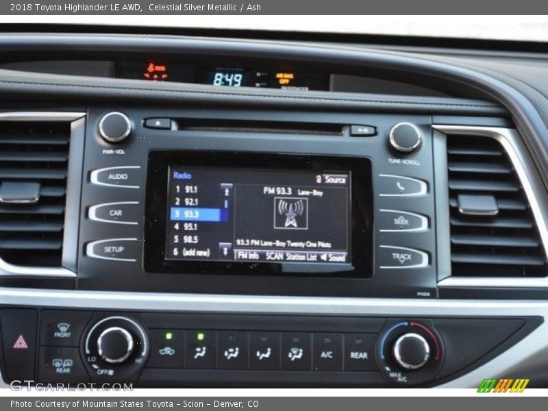 Celestial Silver Metallic / Ash 2018 Toyota Highlander LE AWD