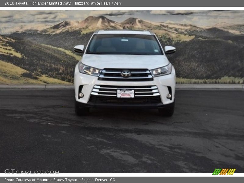 Blizzard White Pearl / Ash 2018 Toyota Highlander Limited AWD