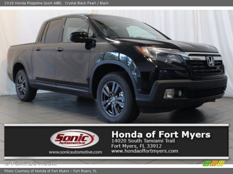 Crystal Black Pearl / Black 2018 Honda Ridgeline Sport AWD