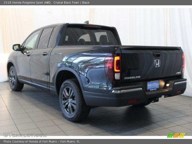 Crystal Black Pearl / Black 2018 Honda Ridgeline Sport AWD