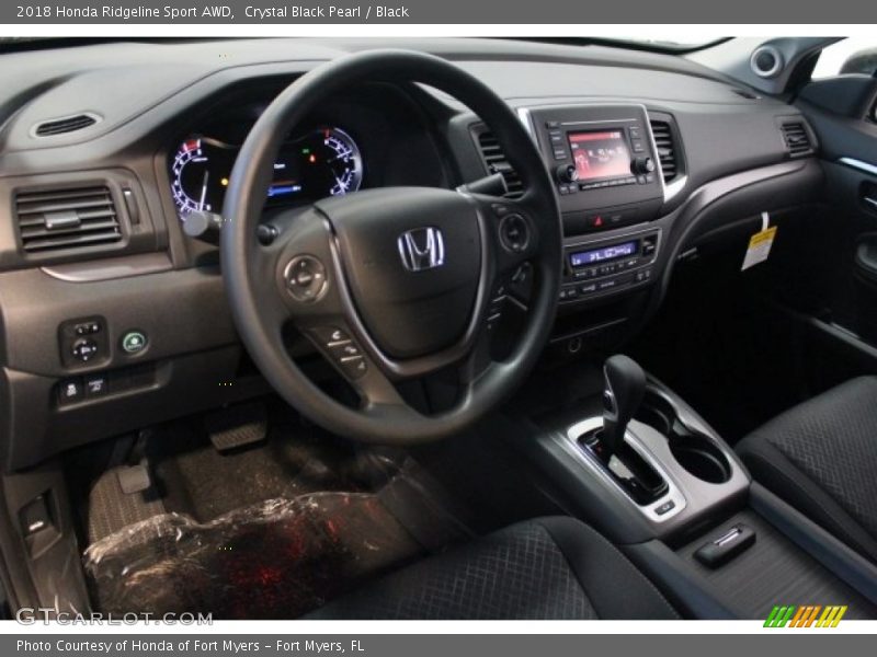 Crystal Black Pearl / Black 2018 Honda Ridgeline Sport AWD