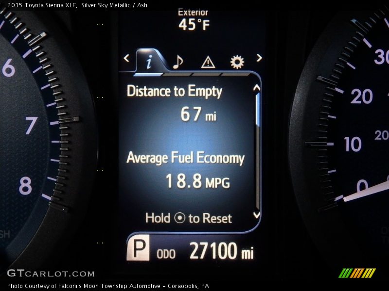 Silver Sky Metallic / Ash 2015 Toyota Sienna XLE