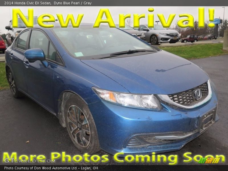 Dyno Blue Pearl / Gray 2014 Honda Civic EX Sedan
