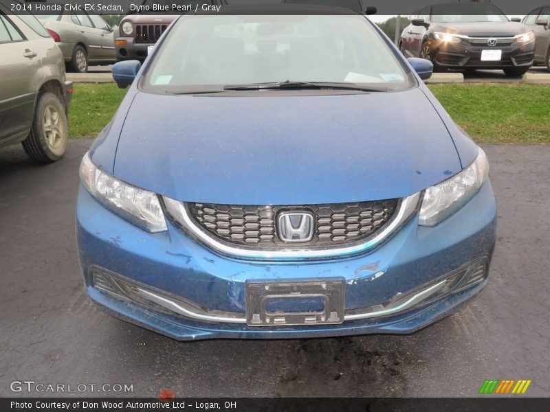 Dyno Blue Pearl / Gray 2014 Honda Civic EX Sedan