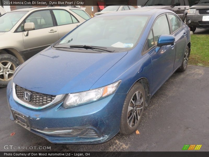 Dyno Blue Pearl / Gray 2014 Honda Civic EX Sedan
