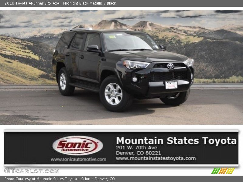 Midnight Black Metallic / Black 2018 Toyota 4Runner SR5 4x4