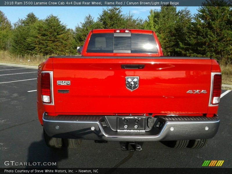 Flame Red / Canyon Brown/Light Frost Beige 2018 Ram 3500 Laramie Crew Cab 4x4 Dual Rear Wheel