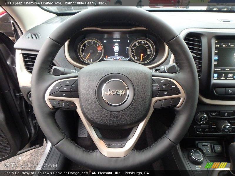 Patriot Blue Pearl / Black 2018 Jeep Cherokee Limited 4x4