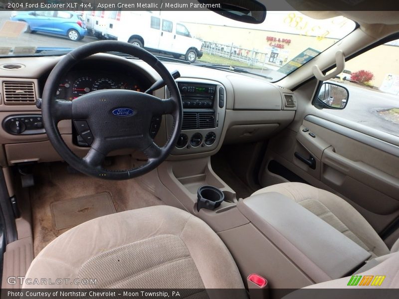 Aspen Green Metallic / Medium Parchment 2004 Ford Explorer XLT 4x4