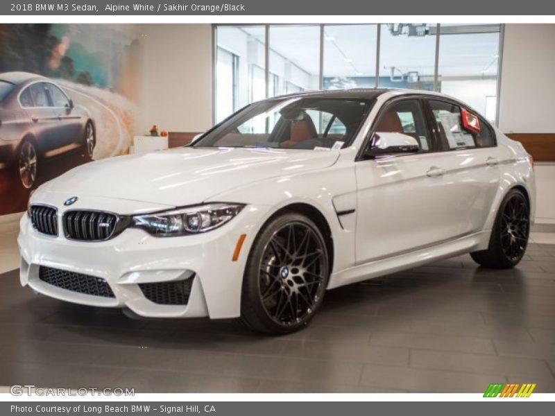 Alpine White / Sakhir Orange/Black 2018 BMW M3 Sedan