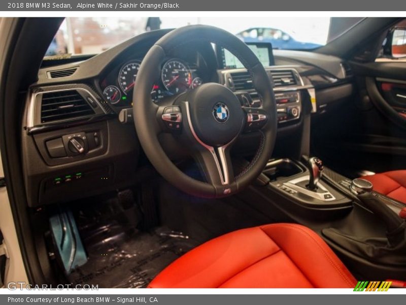 Alpine White / Sakhir Orange/Black 2018 BMW M3 Sedan