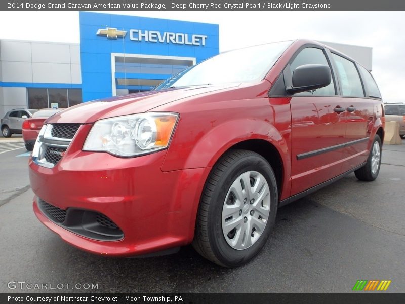 Deep Cherry Red Crystal Pearl / Black/Light Graystone 2014 Dodge Grand Caravan American Value Package