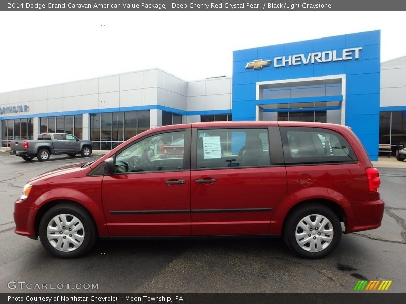 Deep Cherry Red Crystal Pearl / Black/Light Graystone 2014 Dodge Grand Caravan American Value Package