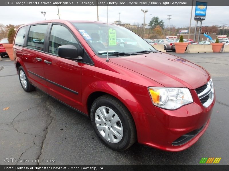 Deep Cherry Red Crystal Pearl / Black/Light Graystone 2014 Dodge Grand Caravan American Value Package