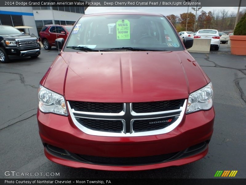 Deep Cherry Red Crystal Pearl / Black/Light Graystone 2014 Dodge Grand Caravan American Value Package