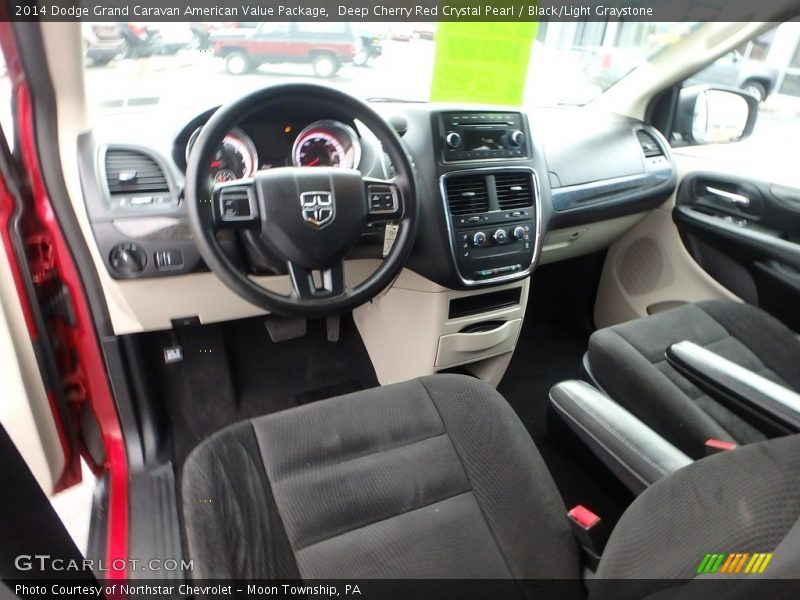 Deep Cherry Red Crystal Pearl / Black/Light Graystone 2014 Dodge Grand Caravan American Value Package