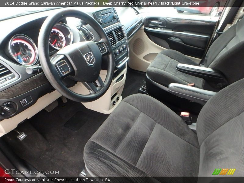 Deep Cherry Red Crystal Pearl / Black/Light Graystone 2014 Dodge Grand Caravan American Value Package