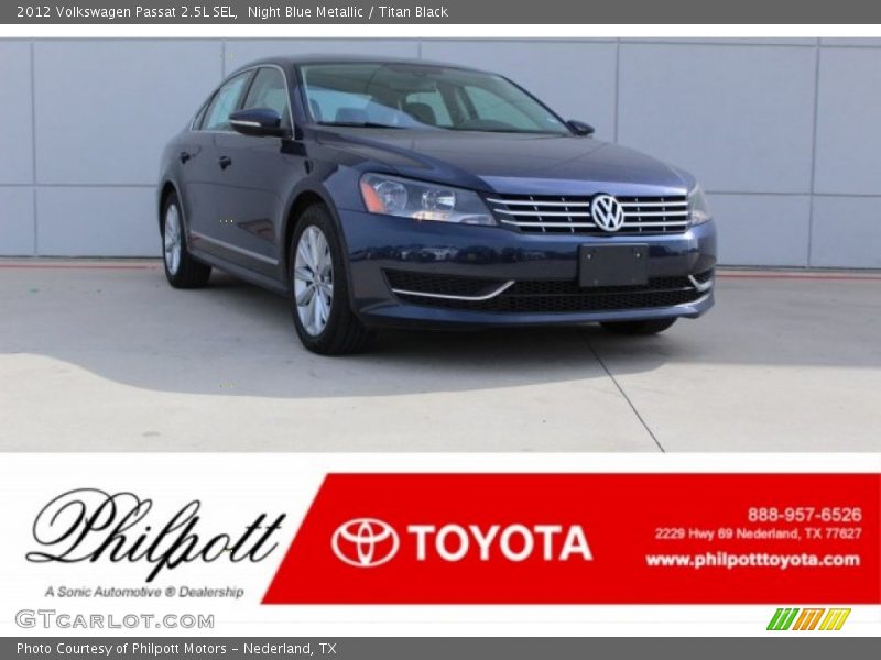 Night Blue Metallic / Titan Black 2012 Volkswagen Passat 2.5L SEL