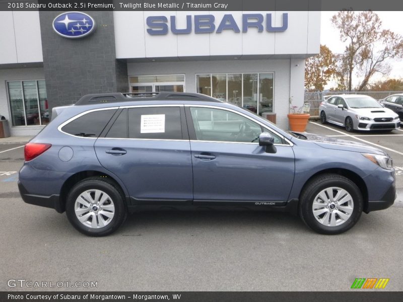 Twilight Blue Metallic / Titanium Gray 2018 Subaru Outback 2.5i Premium