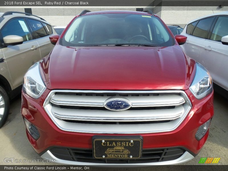 Ruby Red / Charcoal Black 2018 Ford Escape SEL