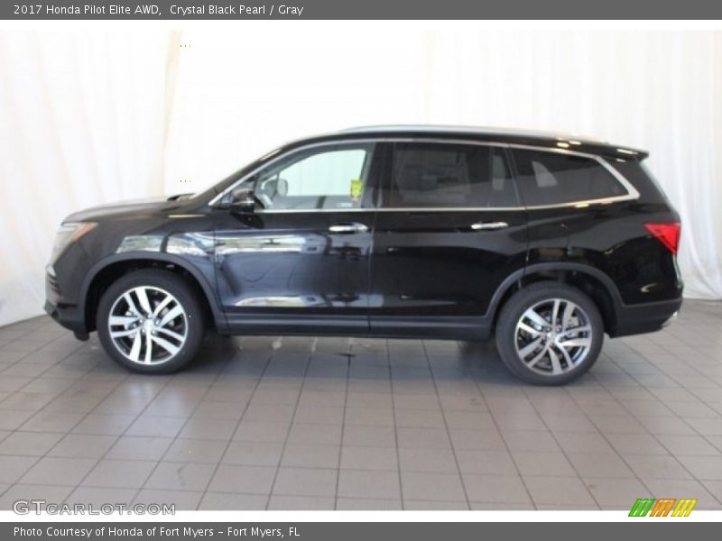 Crystal Black Pearl / Gray 2017 Honda Pilot Elite AWD