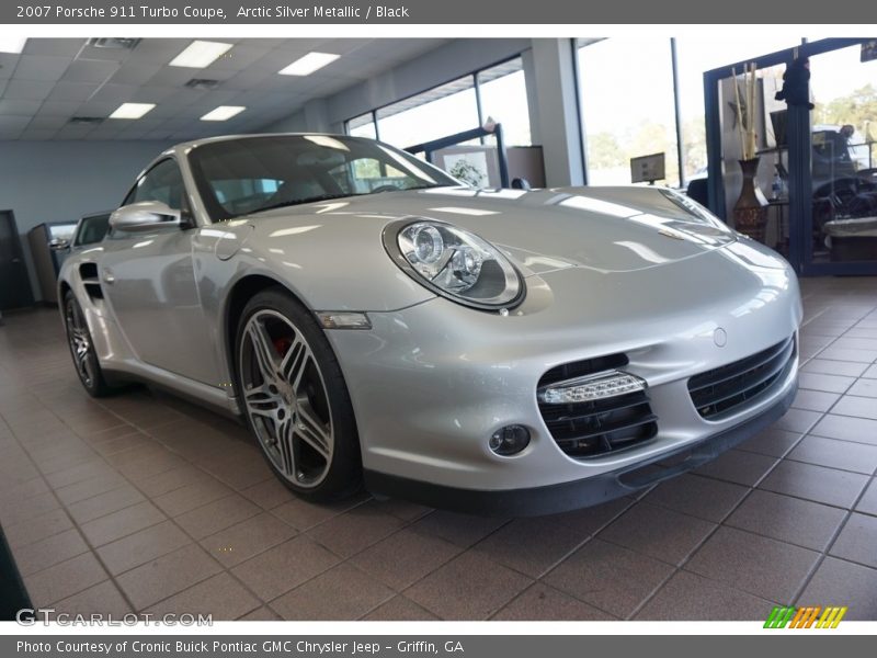 Arctic Silver Metallic / Black 2007 Porsche 911 Turbo Coupe