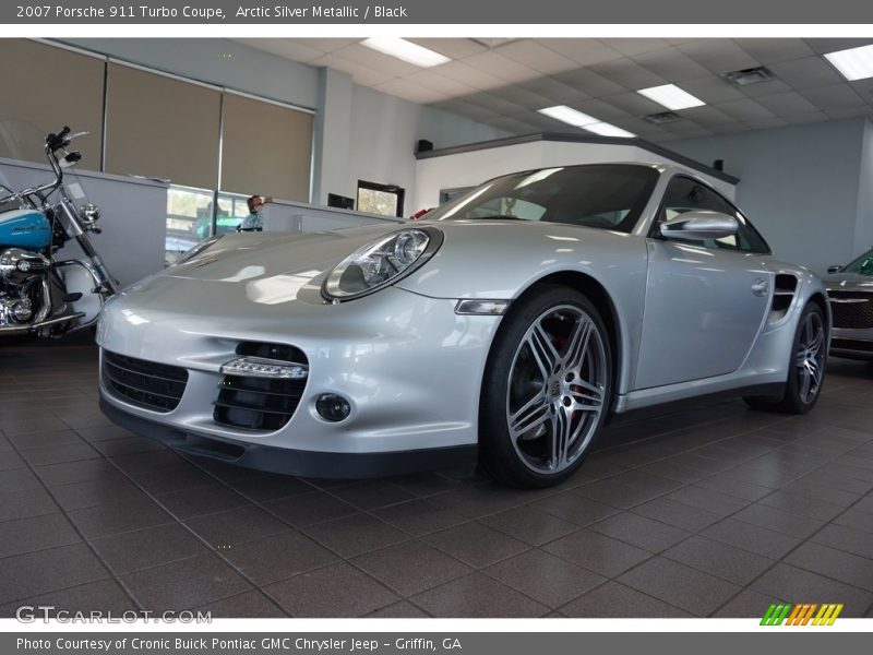 Arctic Silver Metallic / Black 2007 Porsche 911 Turbo Coupe